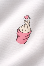 Minimal Heart Graphic Oversized White T-Shirt (Women)